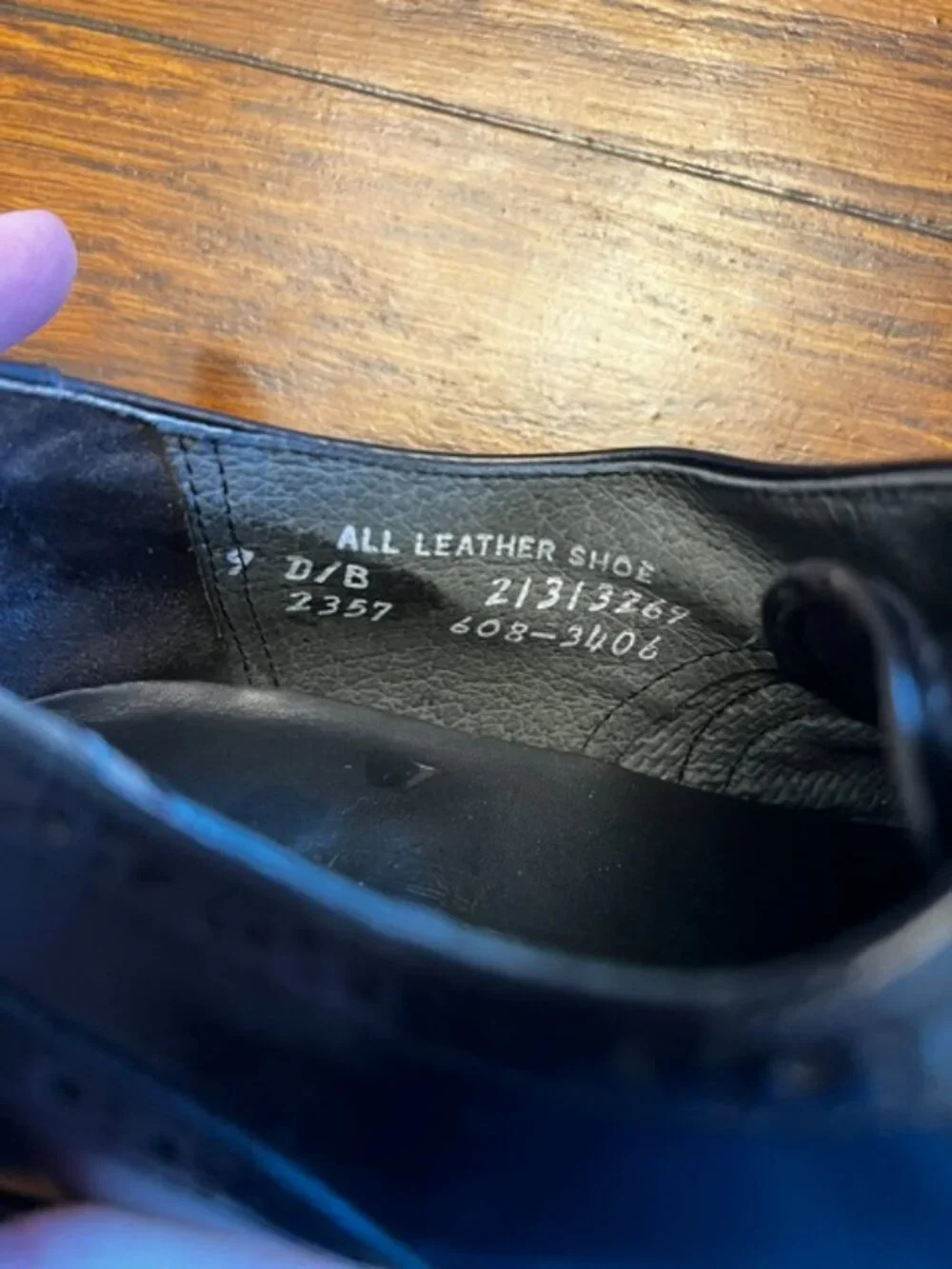 Men's Florsheim Leather Dress Shoe, Size 8W, Black, Lace up Good Con
